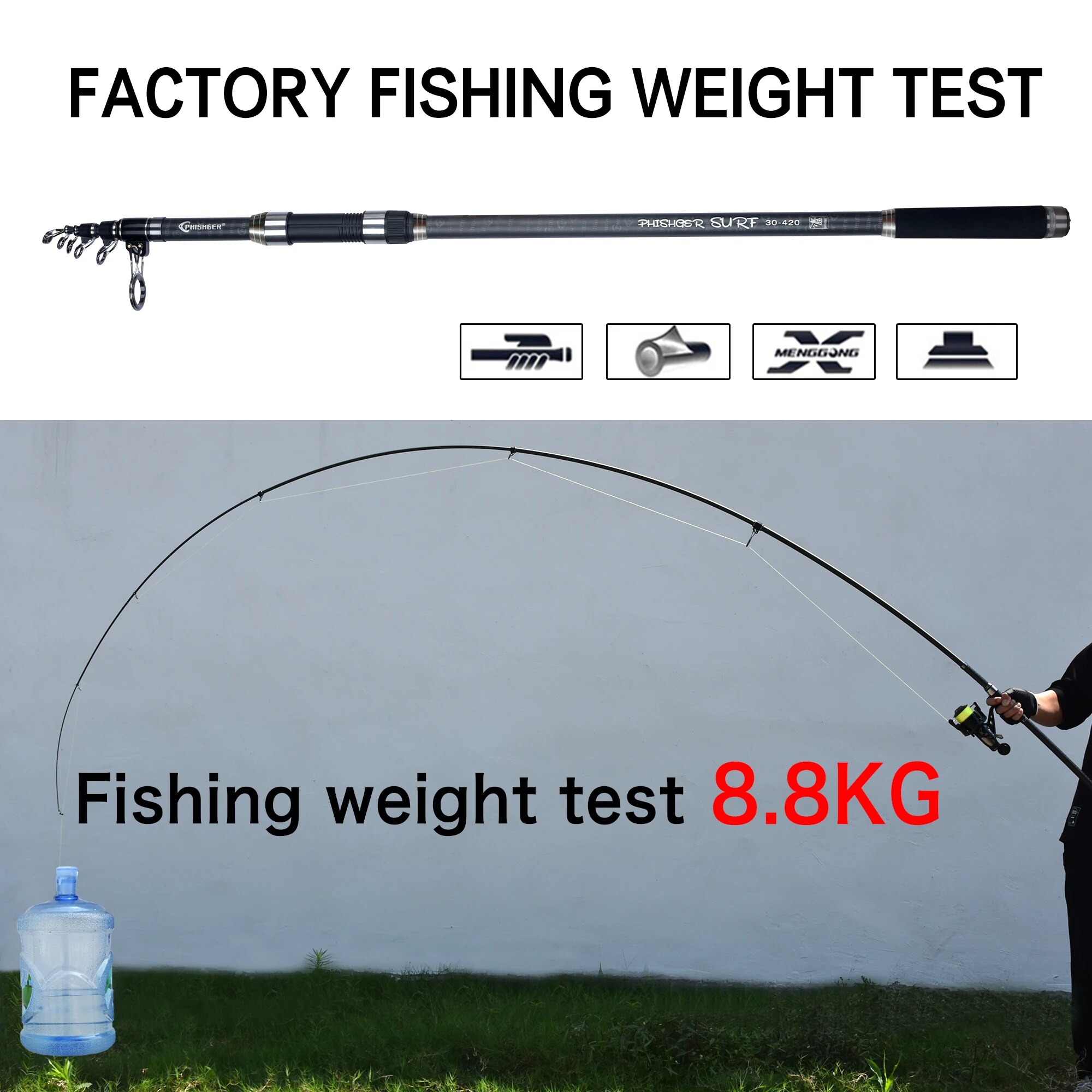 PHISHGER Telescopic Surf Spinn - Fishing Rod Surf 리뷰 및 가격