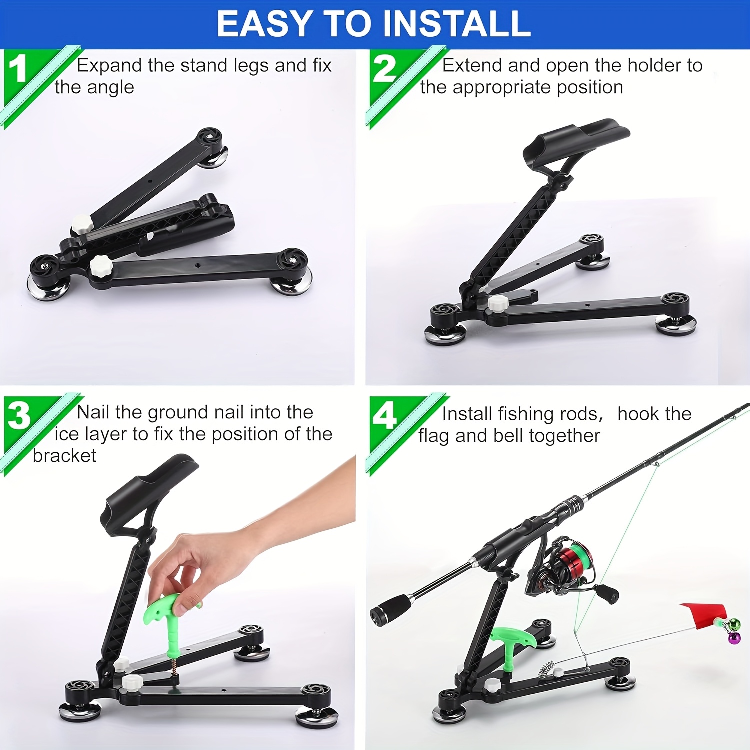 Foldable Ice Fishing Rod Holde - Fishing Rod Ice 리뷰 및 가격