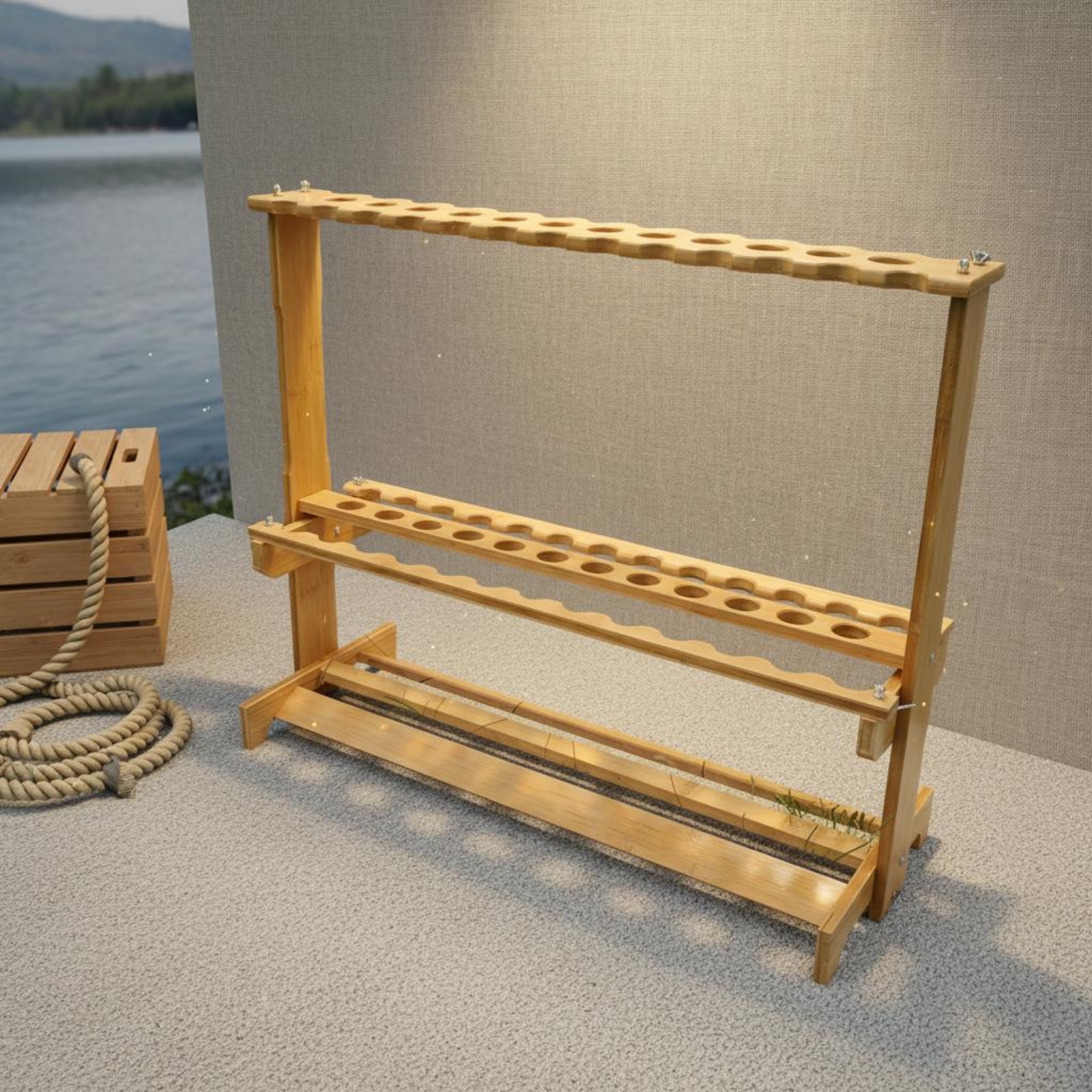 Bamboo Fishing Rod Rack Circul - Fishing Rod Rack 리뷰 및 가격