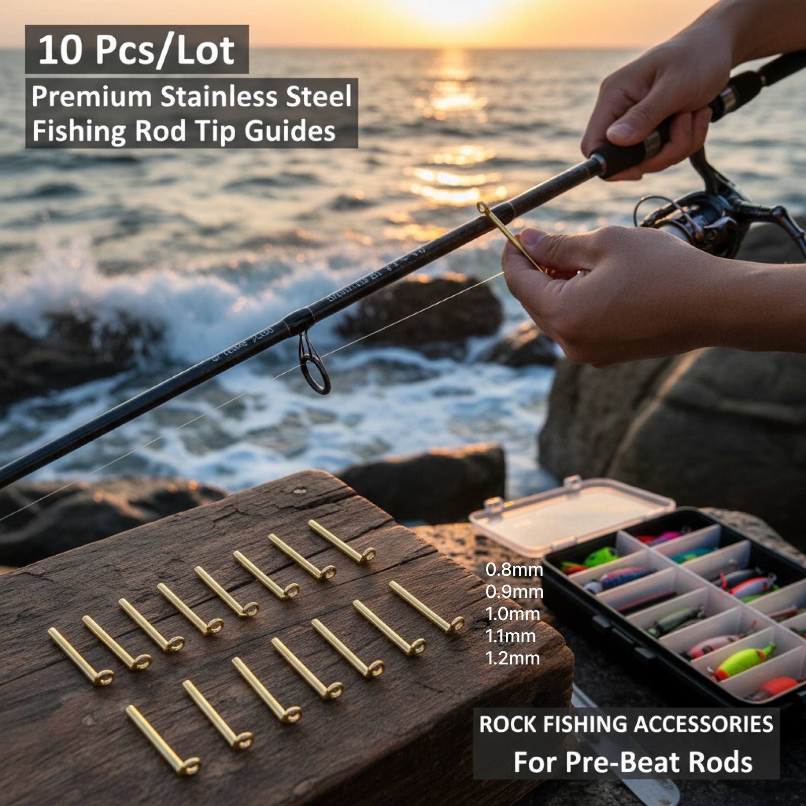 10pcs Fishing Rod Guides Tip T - Fishing Rod Guide Replacement 리뷰 및 가격